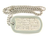 Medalion Militar SUA Personalizat, din inox,lant 60 cm,cauciuc de protectie gri