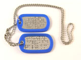 Set 2 medalioane militare SUA dog tag Personalizate cu textul dorit de client, din inox lucios , lanÈ› 70 cm, lanÈ› 10 cm, cauciucuri albastre, garanÈ›ie pe viatÄƒ anti ruginÄƒ. Importat din Statele Unite ale Americii de la furnizorul armatei SUA.