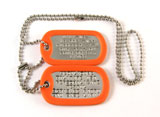 Set 2 medalioane militare SUA dog tag Personalizate cu textul dorit de client, din inox lucios , lanÈ› 70 cm, lanÈ› 10 cm, cauciucuri portocalii, garanÈ›ie pe viatÄƒ anti ruginÄƒ. Importat din Statele Unite ale Americii de la furnizorul armatei SUA.