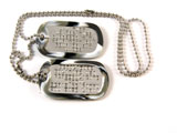 Set 2 medalioane militare SUA dog tag personalizate cu textul dorit de client, din inox lucios , lanÈ› 70 cm, lanÈ› 10 cm, cauciucuri  camuflaj urban, garanÈ›ie pe viatÄƒ anti ruginÄƒ. Importat din Statele Unite ale Americii de la furnizorul armatei SUA.