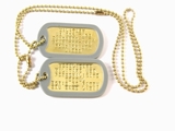 Set Medalioane Militare SUA Personalizate, din alama,lant 60 cm,lant 10 cm cauciucuri de protectie gri