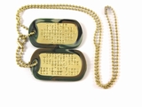 Set Medalioane Militare SUA Personalizate, din alama,lant 60 cm,lant 10 cm cauciucuri de protectie camuflaj USMC