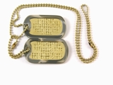 Set Medalioane Militare SUA Personalizate,din alama,lant 60 cm,lant 10 cm cauciucuri de protectie camuflaj Desert