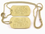 Set Medalioane Militare SUA Personalizate, din alama,lant 60 cm,lant 10 cm fara cauciucuri de protectie