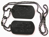 Set Medalioane Militare SUA Personalizate,din metal vopsit negru,lant 60 cm,lant 10 cm fara cauciucuri de protectie