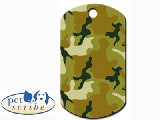 Medalion format militar din alama Pet Scribe, dimensiunea 29x51mm , Camuflaj Verde  - 65 RON