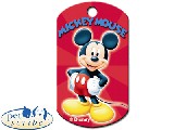Medalion Disney Mickey Mouse , Pet Scribe, dimensiunea 29x51mm, se personalizeaza cu textul dorit de client ,inel gratuit , cod produs 7337-184 - 50 RON