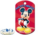 Medalion Disney Mickey Mouse , Pet Scribe, dimensiunea 29x51mm, se personalizeaza cu textul dorit de client ,inel gratuit , cod produs 7337-184 - 75 RON