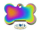 Medalion Os Mare Cromat Rainbow , Pet Scribe, dimensiunea 39x25mm, se personalizeaza cu textul dorit de client ,inel gratuit , cod produs 7324-18 - 55 RON