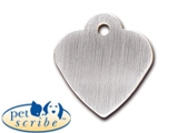 Medalion Inima Mica din inox mat, Pet Scribe, dimensiunea 25x30mm, se personalizeaza cu textul dorit de client ,inel gratuit , cod produs 7323-20 - 45 RON