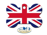 Medalion Os Mare Union Jack - steag Marea Britanie , Pet Scribe, dimensiunea 39x25mm, se personalizeaza cu textul dorit de client ,inel gratuit , cod produs 7324-190 - 65 RON