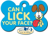 Medalion Os Mare vopsit Garfield Lick Your Face, dimensiunea 39x25mm, se personalizeaza cu textul dorit de client ,inel gratuit , cod produs 7324-1406, produs exclusiv de Hillman Grup S.U.A. sub licenta licenta © Paws, Inc. S.U.A.  - 50 RON