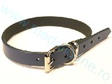 Zgarda din piele naturala albastru inchis 37 cm lungime, 1.6 cm latime, se poate pune placuta cu nume si telefon MBlue Collar 37 cm x 1.6 cm - 8 RON